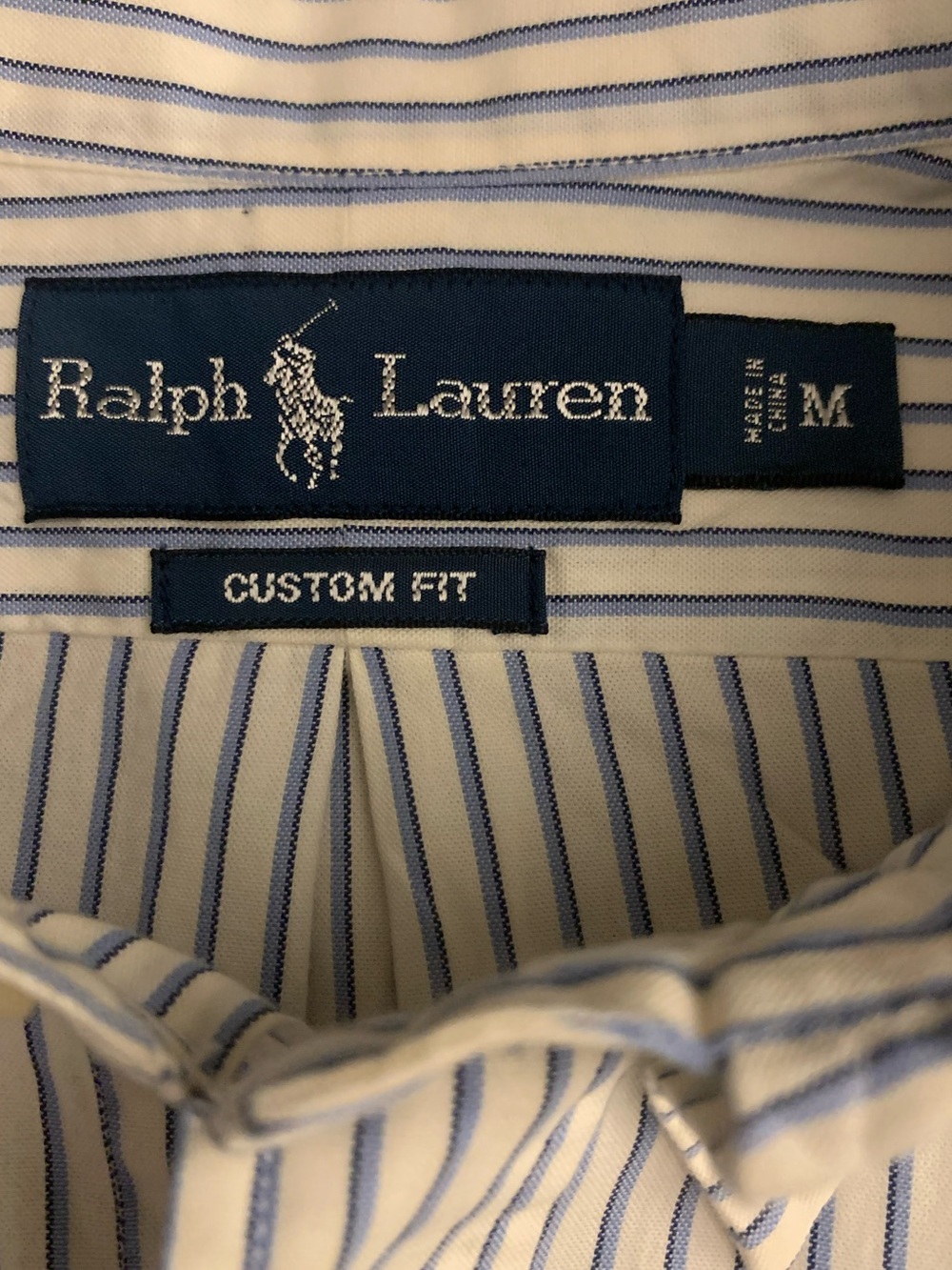 RALPH LAUREN LS Custom Fit All Cotton Striped Shirt - Picture 3 of 7